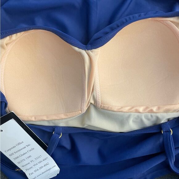 Shore Shapes Size 14‎ Navy Swim Dress One Piece Swimsuit NEW Tummy Control - Picture 7 of 10